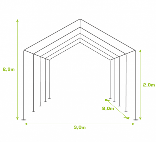 PVC PARTYTENT 3X8M DELUXE 2.0 - Foto 2
