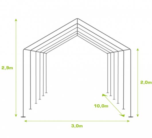 PVC PARTYTENT 3X10M DELUXE 2.0 - Foto 2