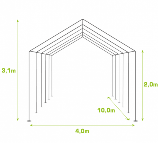 PVC PARTYTENT 4X10M DELUXE 2.0 - Foto 2