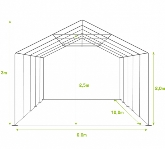PVC PARTYTENT 6X10M DELUXE PLUS 2.0 - Foto 2