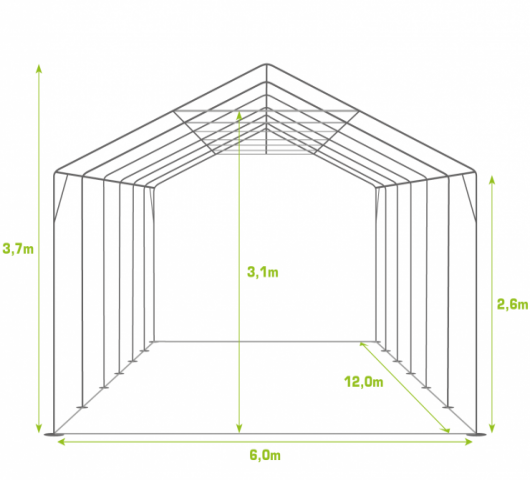 PVC PARTYTENT 6X12M ELITE 2.6 - Foto 2