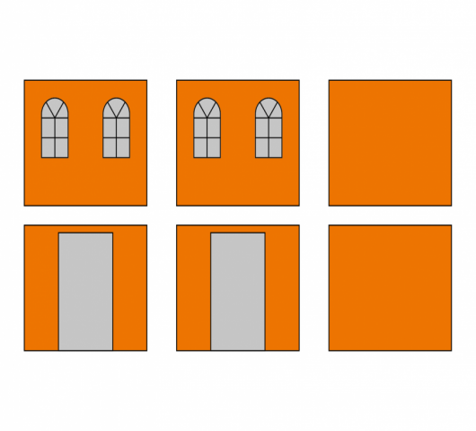 ZIJWANDENSET MET DRAAGTAS - KERKRAMEN - 3X6M - POLYESTER - Foto 1