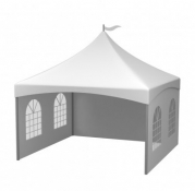 PAGODE KEDER TENT RONDE PALEN - INCL ZIJWANDEN - 4X4M