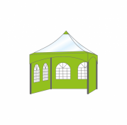 PAGODE KEDER TENT MET PANORAMA DAKZEIL - INCL ZIJWANDEN - 4X4M