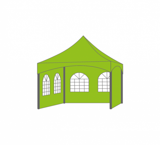 PAGODE KEDER TENT RONDE PALEN - INCL ZIJWANDEN - 5X5M - Foto 1