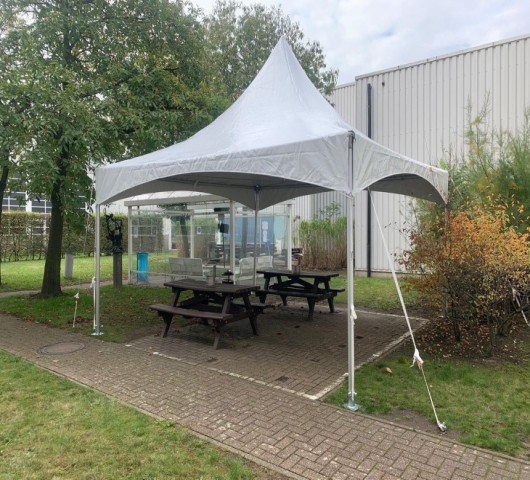 PAGODE KEDER TENT RONDE PALEN - ZONDER ZIJWANDEN - 4X4M - Foto 2