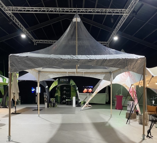 PAGODE KEDER TENT MET PANORAMA DAKZEIL - ZONDER ZIJWANDEN - 5X5M - Foto 2